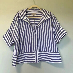 NWT Banana Republic purple  white striped shirt